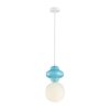 Niebieska  ceramiczna lampa wisząca LATERA Italux PND-94331-1L-BLU